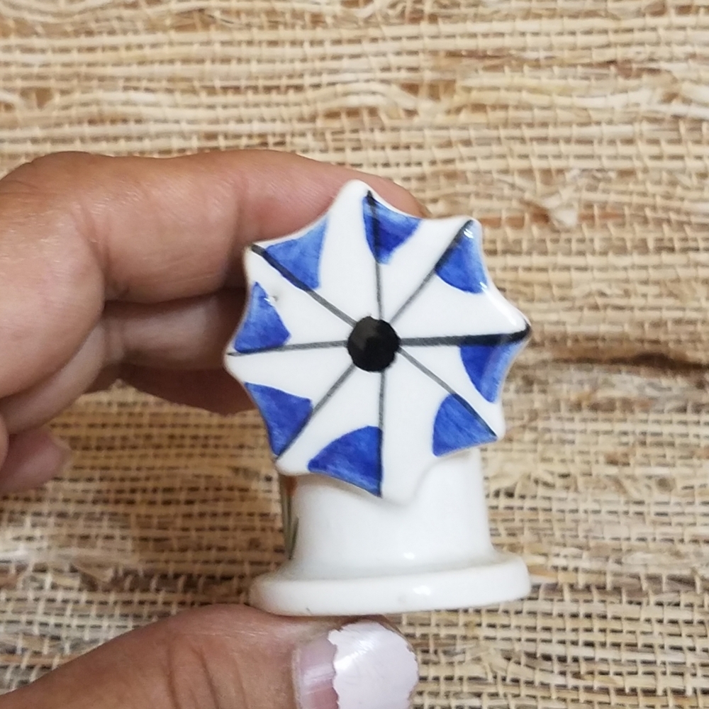 Greek Island Ceramic Thatched Windmill